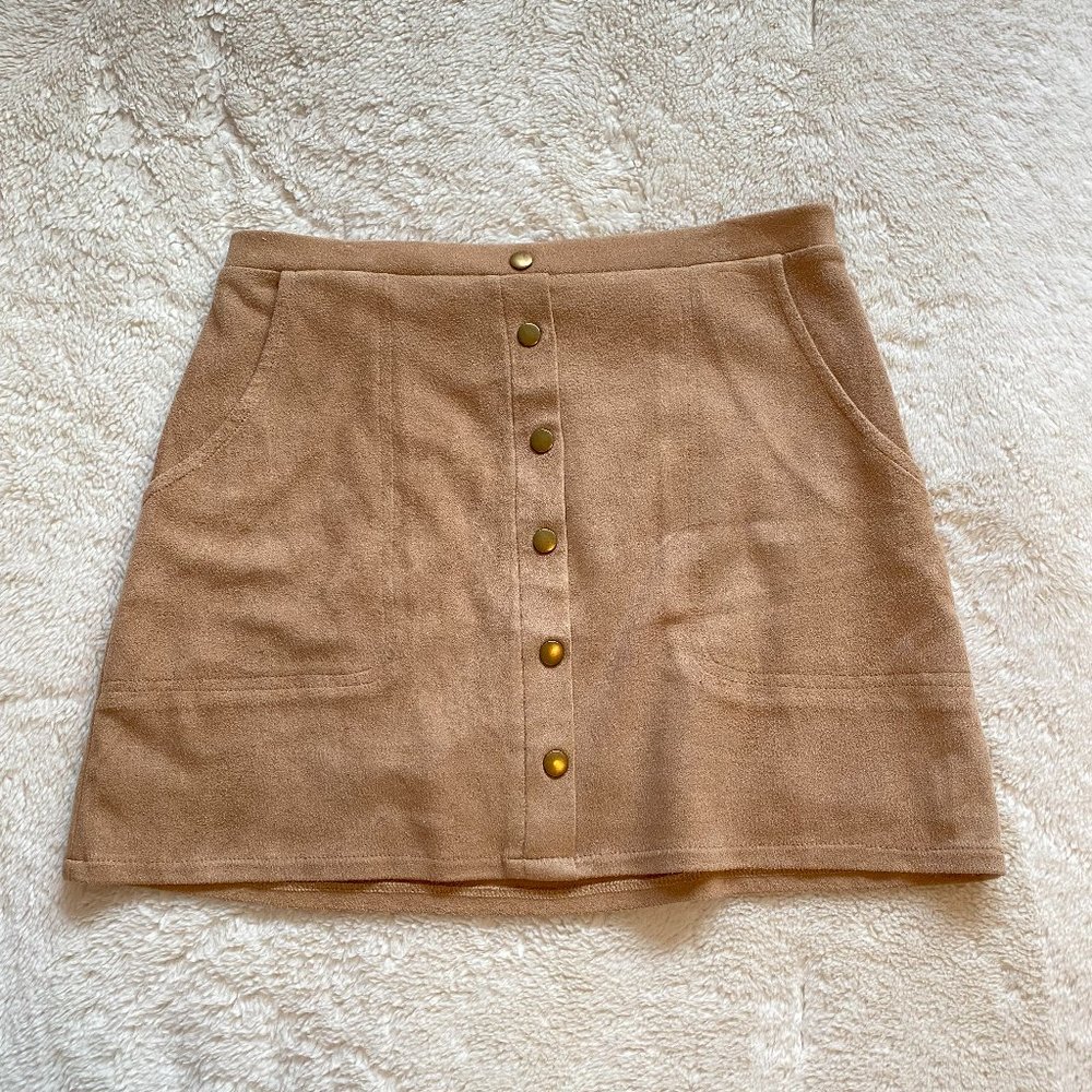 HYFVE (Dry Goods) Tan Button Skirt (L)